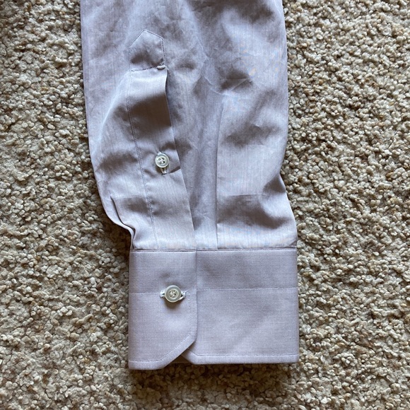 Isaia Napoli Men’s Solid Gray Beige Cotton Dress Shirt NWOT (Imperfect) - Picture 7 of 14